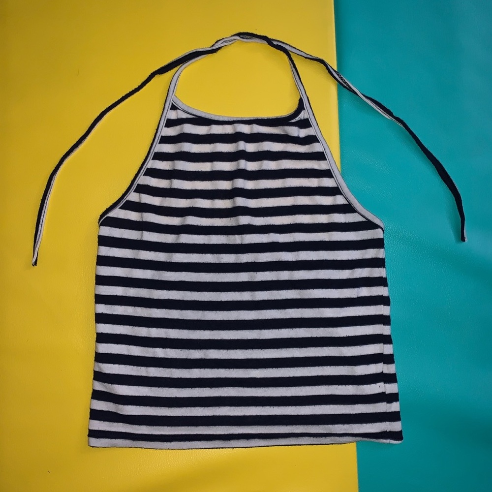 brandy melville striped tie halter top